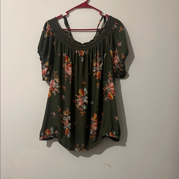 torrid Tops - Torrid Green Flutter Sleeve Smocked Blouse
